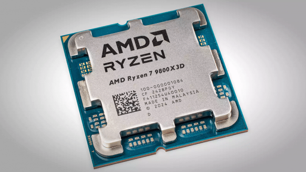 Ryzen 7 9800X3D on a white background