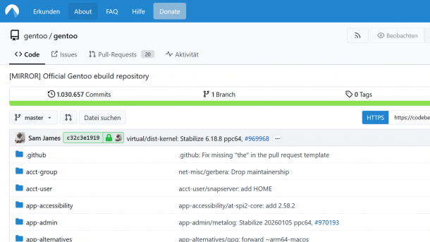 Screenshot Codeberg Repo
