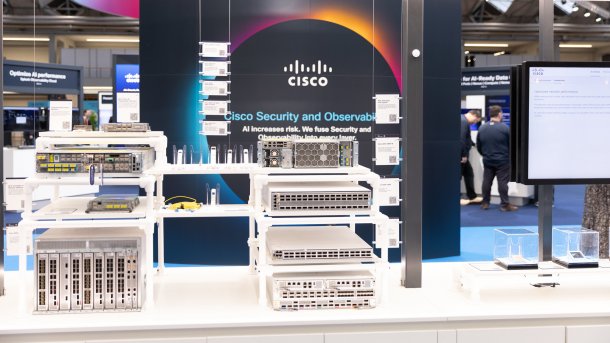 Image of a stand at Cisco's in-house trade fair