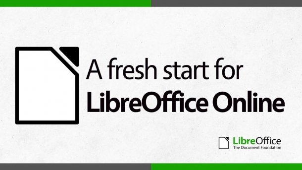 LibreOffice icon, text "A fresh start for LibreOffice Online"
