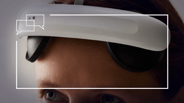 Flow headset on the forehead.