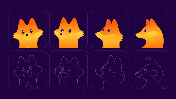 Facial expressions of Kit, Mozilla Firefox mascot