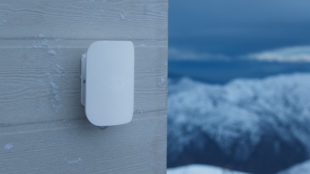 Outdoor router on a house wall