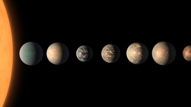 Several planets near the sun lined up