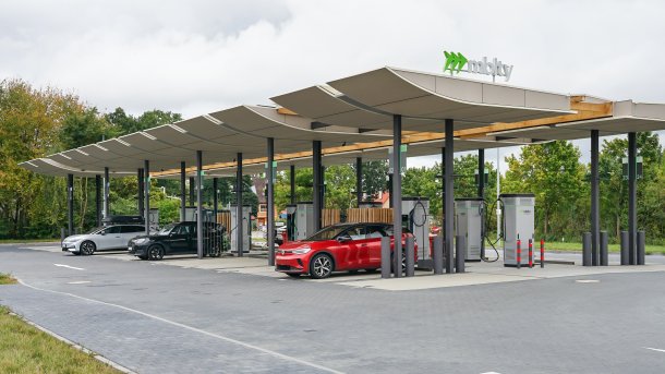 Schnellladestation in Hilpertsweiler, Germany