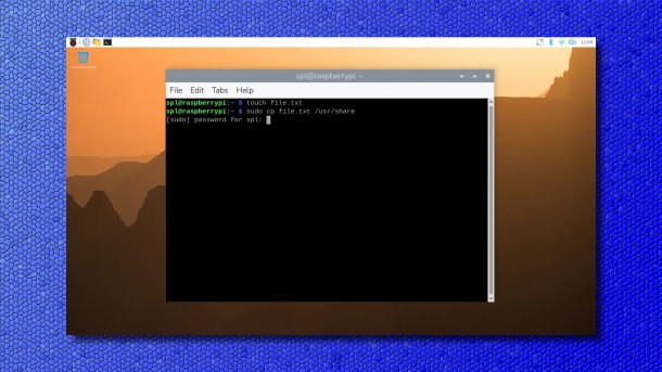 Terminal with sudo password prompt