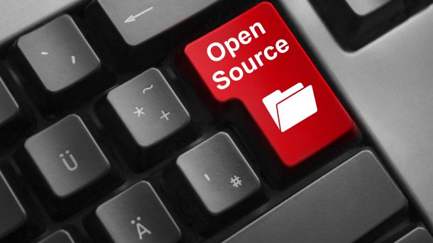 Keyboard with a red Enter key and the inscription "Open Source".