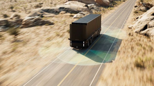 Artistic representation of the autonomous truck from Humble Robotics