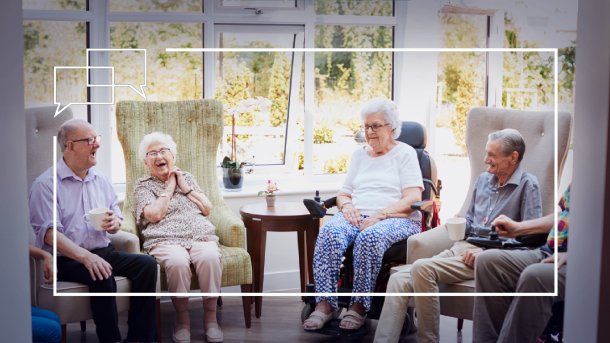 Elderly people in a circle