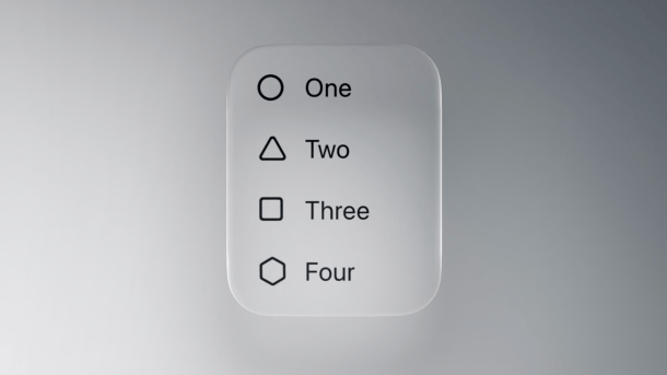 Example of Liquid Glass UI