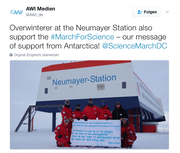 Marschieren für die Wissenschaft, auch wenns kalt ist: Polarforscher von der Station Neumayer 3.