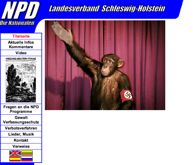 via XSS manipulierte NPD-Website