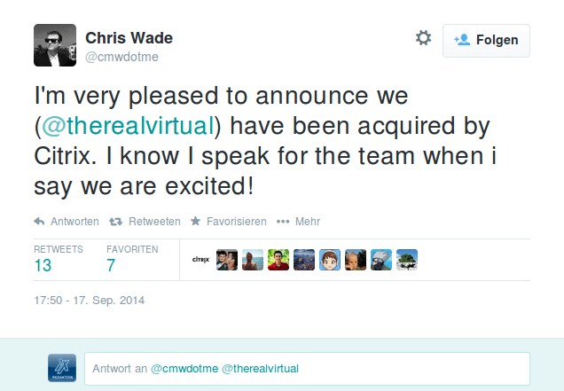 Wenige Monate nach der Gründung seiner Firma konnte Chris Wade den Citrix-Deal verkünden.