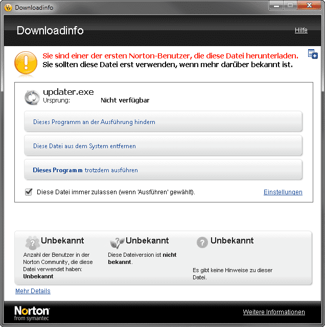 Norton Downloadinfo