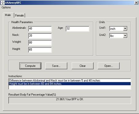 Desktop U S Army Body Fat Calculator Heise Desktop U S Army Body Fat Calculator
