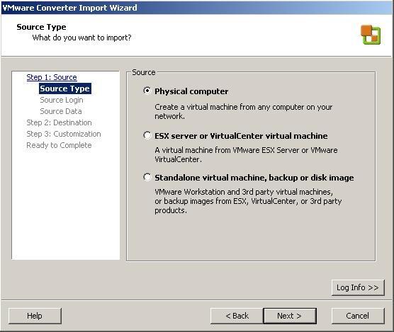 Vmware vcenter standalone converter