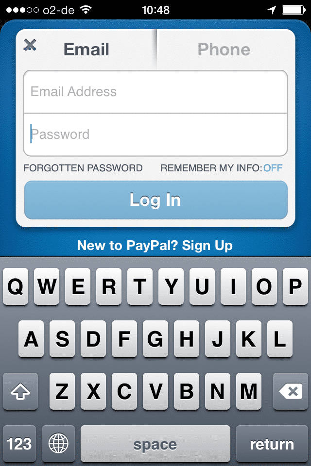 PayPals iOS-App