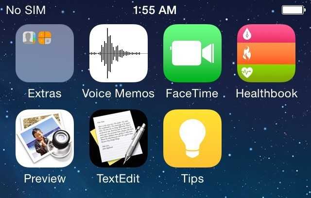 Ein erster Screenshot will iOS 8 mit neuen Apps zeigen