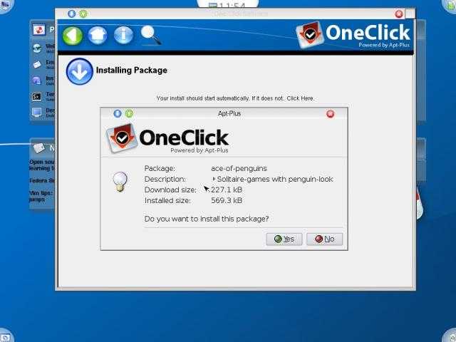 OneClick, das Installationsprogramm des Betriebssystems