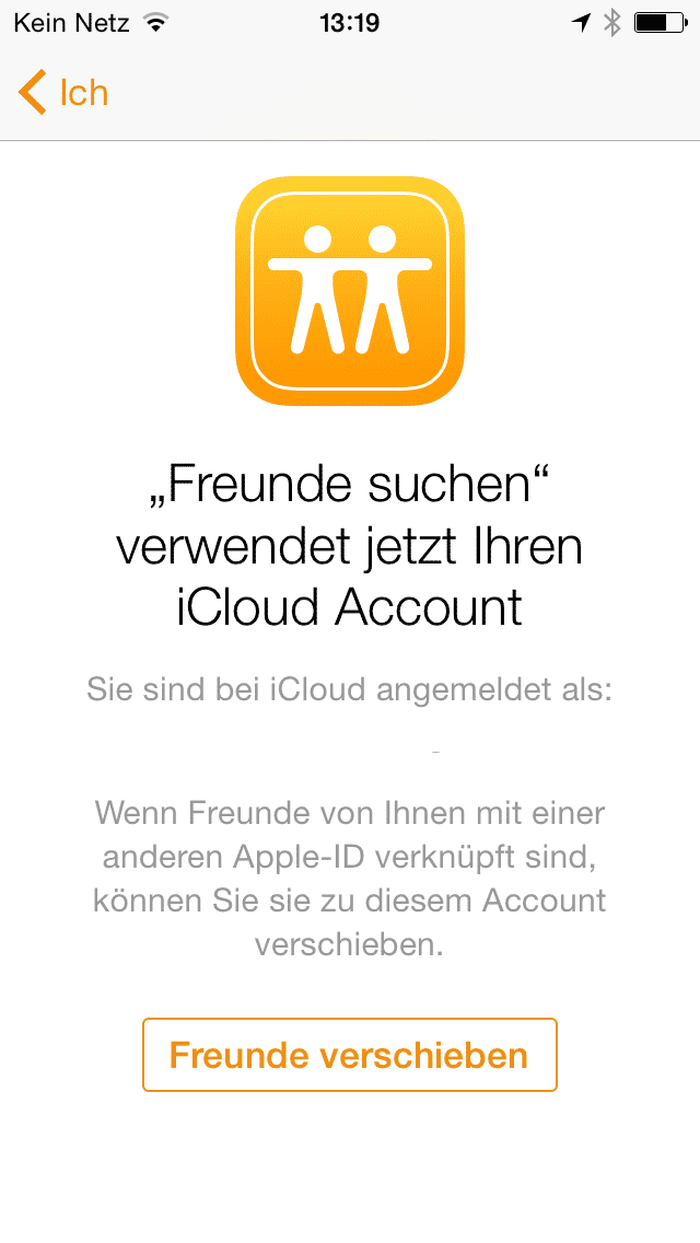 In der App können Nutzer ihre bisherigen Kontakte zur neuen Apple-ID umziehen