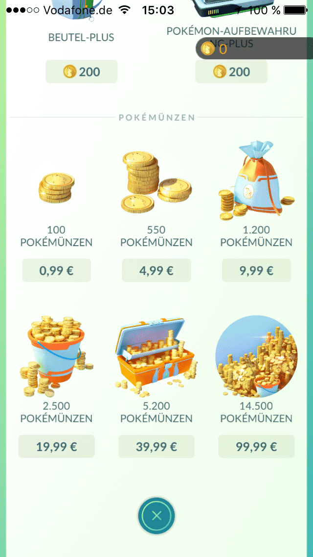 Teure Pokémünzen: Bis zu 100 Euro kosten die Pakete für Pokémünzen.
