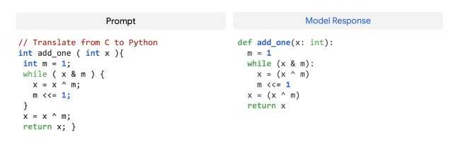 PaLM übersetzt Code von C nach Python