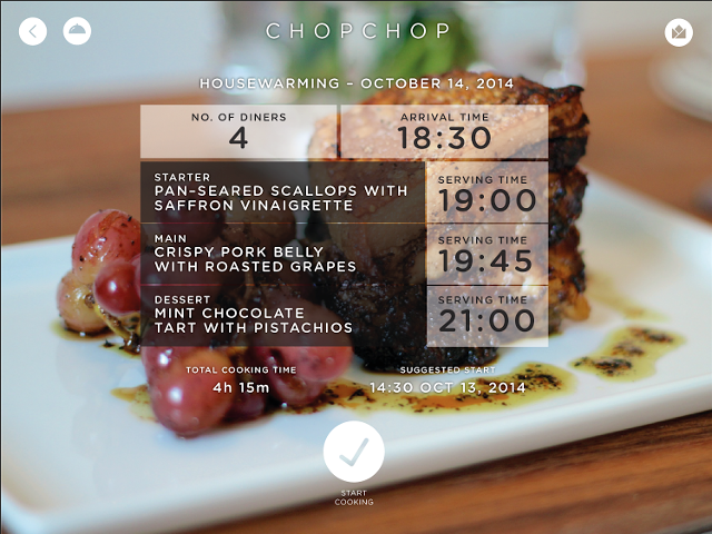 Die chopchop-App hilft beim Kochen insbesonderer großer Menüs