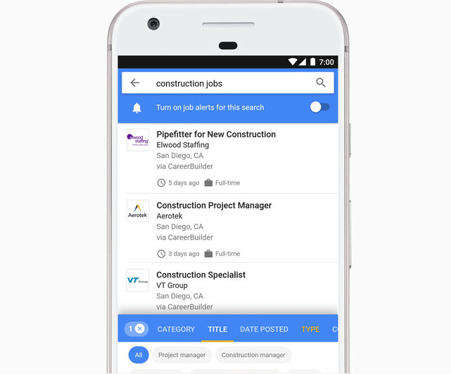 KI hilft Google, passende Jobs direkt in der Suche anzubieten.