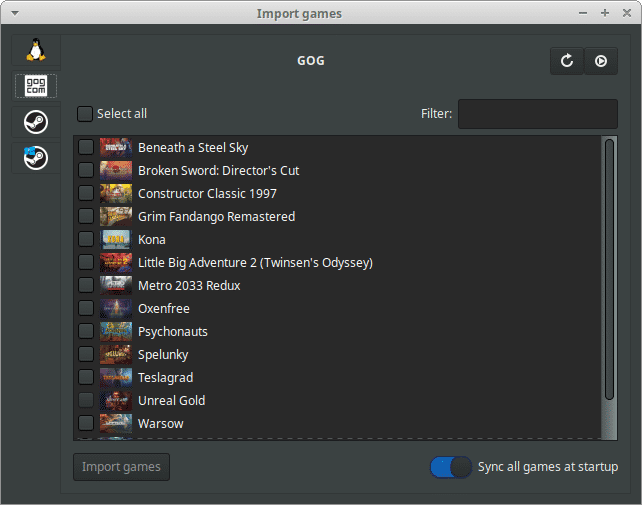 Lutris 0.5: GOG.com Import