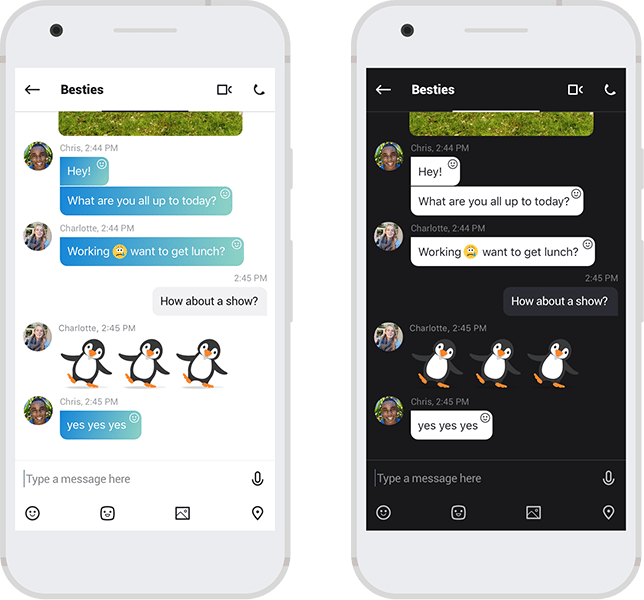 Das neue Skype ist sehr farbenfroh. Wer es weniger knallig mag, wechselt einfach das Theme (rechts).