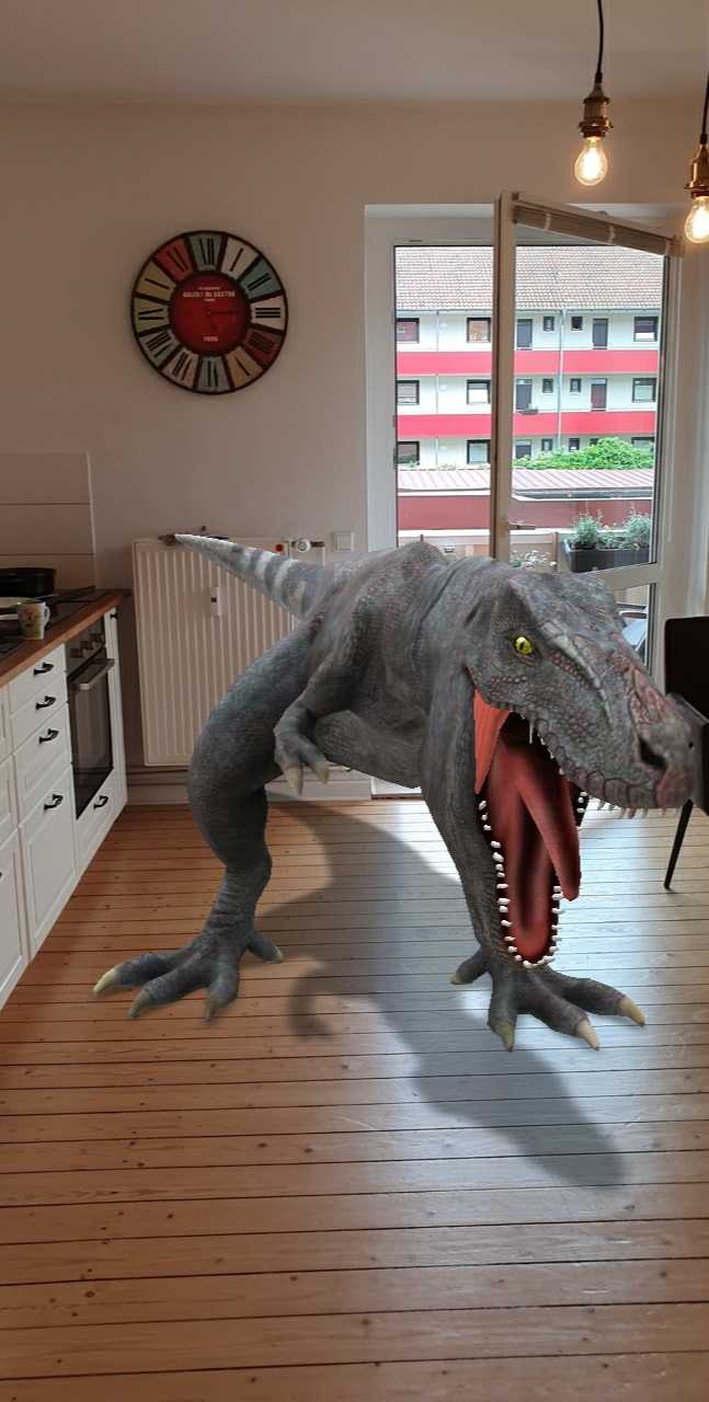 Mit Lens Studio und Snapchat lassen sich Dinosaurier wieder zum Leben erwecken.