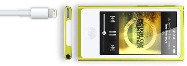 Der aktuelle iPod nano mit Lightning-Anschluss.