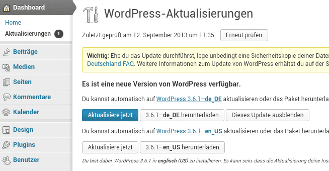 Wordpress 3.6.1