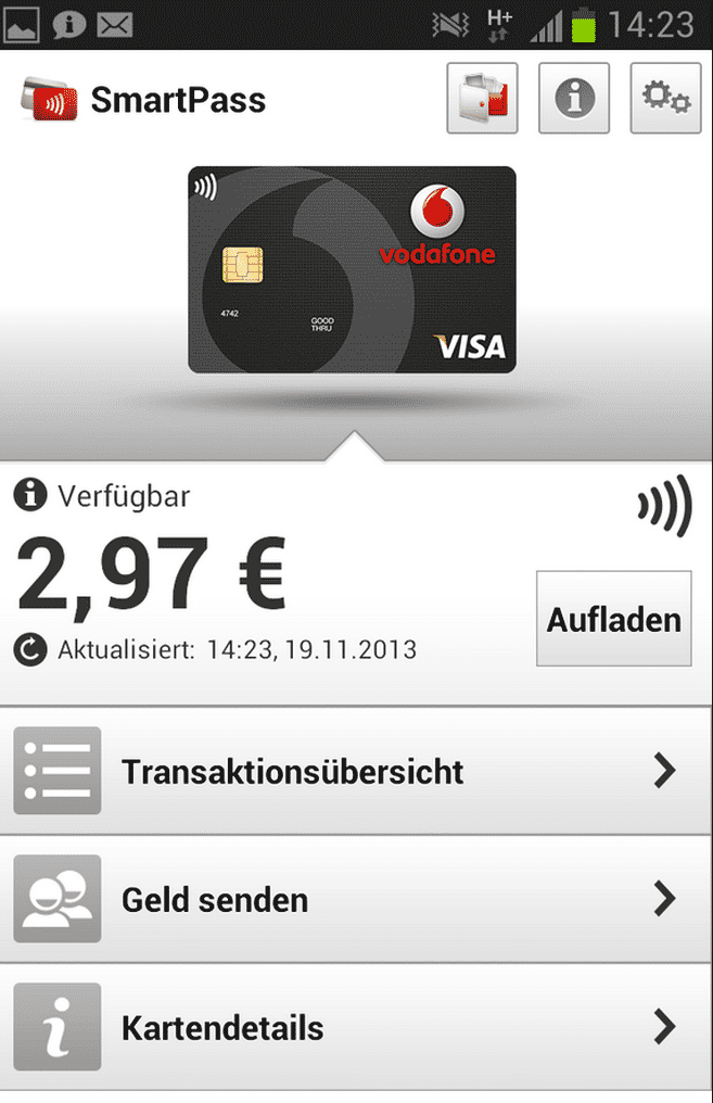 Vodafones Wallet-App