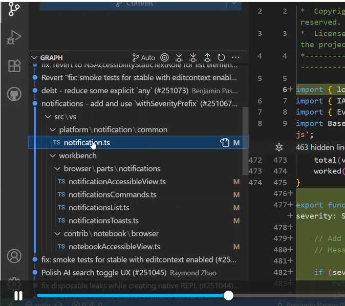Neue Git-Ansicht