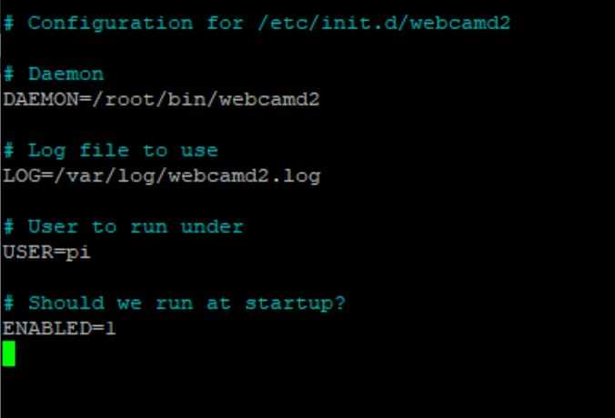 Die an den zweiten Webcam-Server angepasste Konfiguration