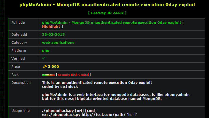 Zero-Day-Exploit für phpMoAdmin-Lücke