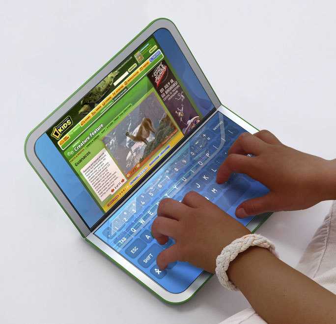 Im &quot;Laptop-Modus&quot; dient ein Touchscreen als Tastatur.