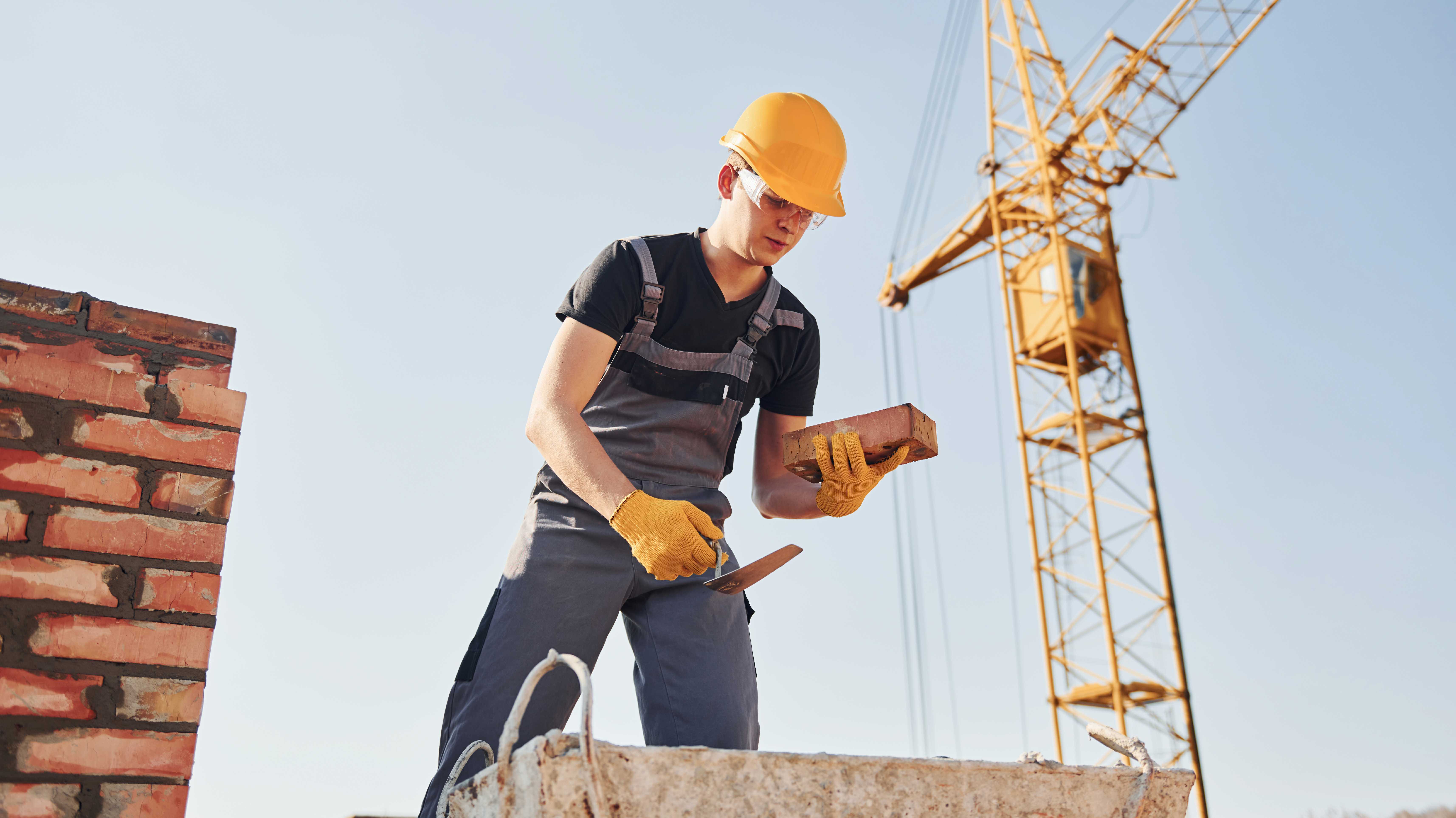 Bauarbeiter auf der Baustelle.