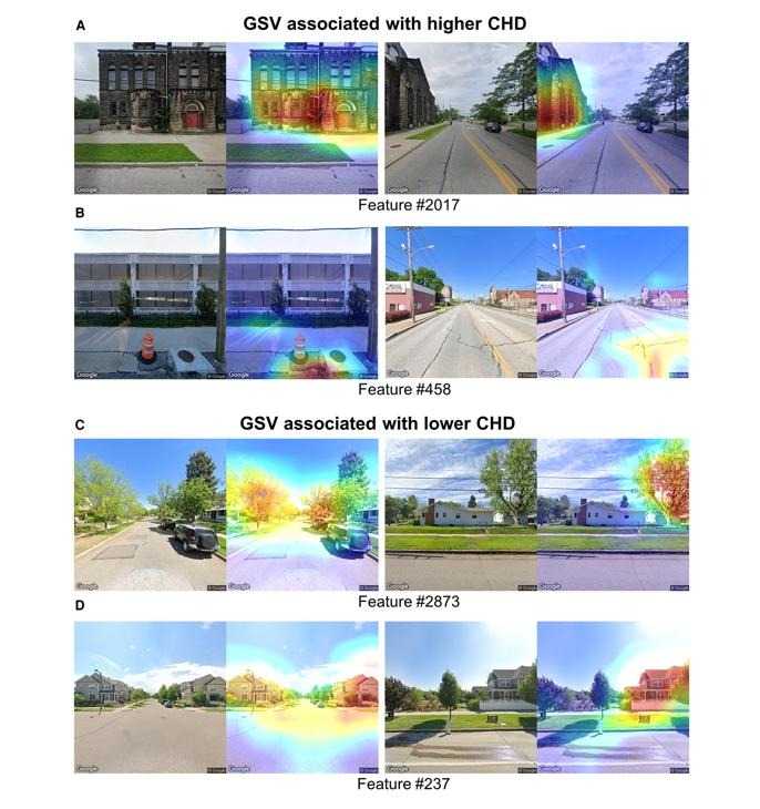 Grad CAM comparisons of different Street View images