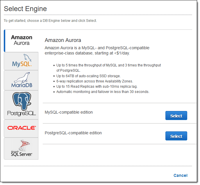 Amazon Aurora mit PostgreSQL Kompatibilität
