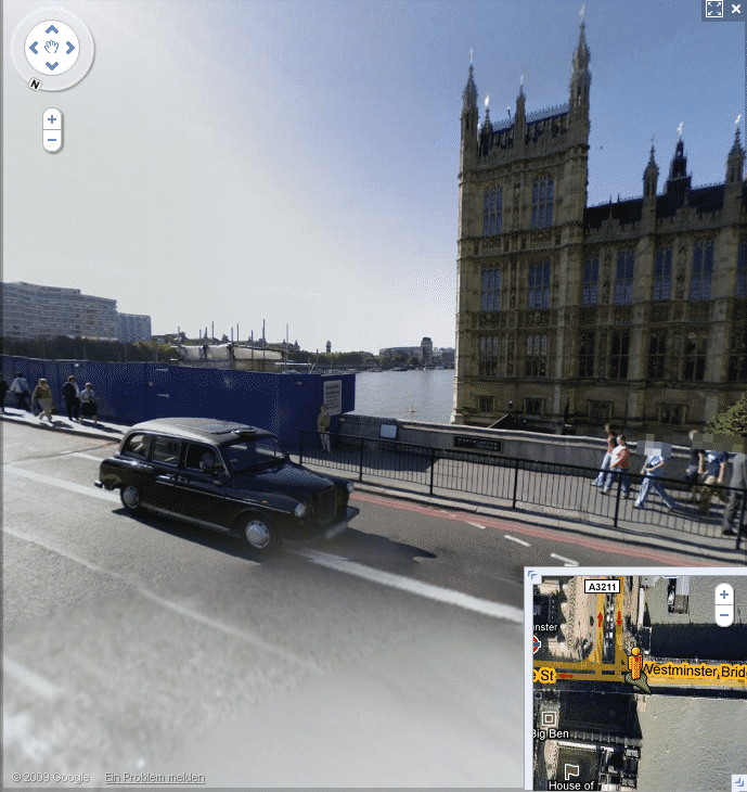 Eine Ansicht von London in Google Street View