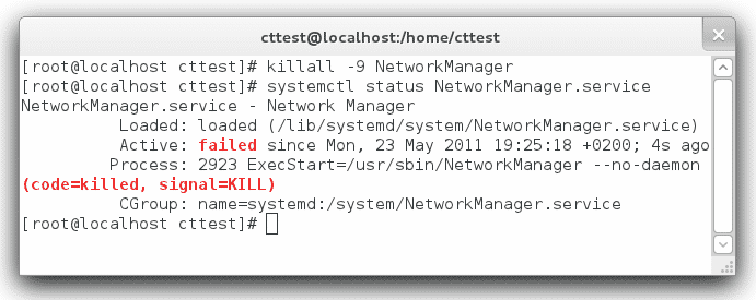 Das Status-Kommando von Systemctl liefert Abbruchzeit und Fehlercode abgestürzter Dienste.