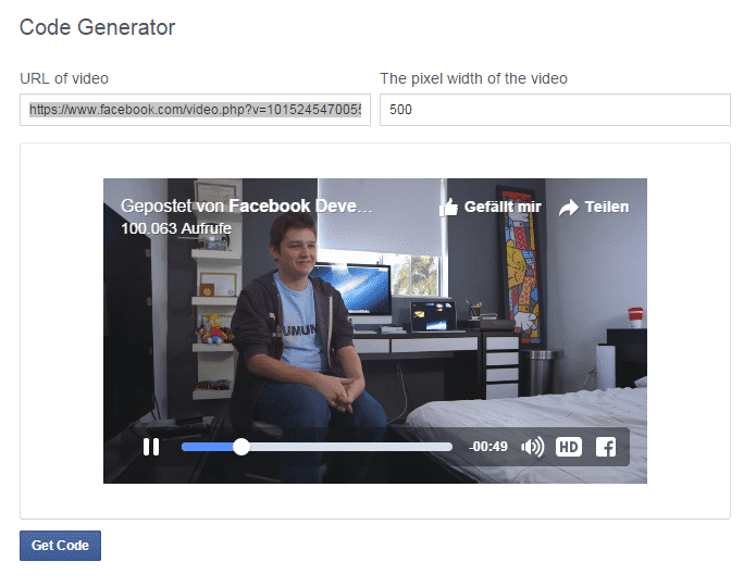 Auf seiner Entwickler-Homepage stellt Facebook die neuen Videiplayer für externe Seiten vor.