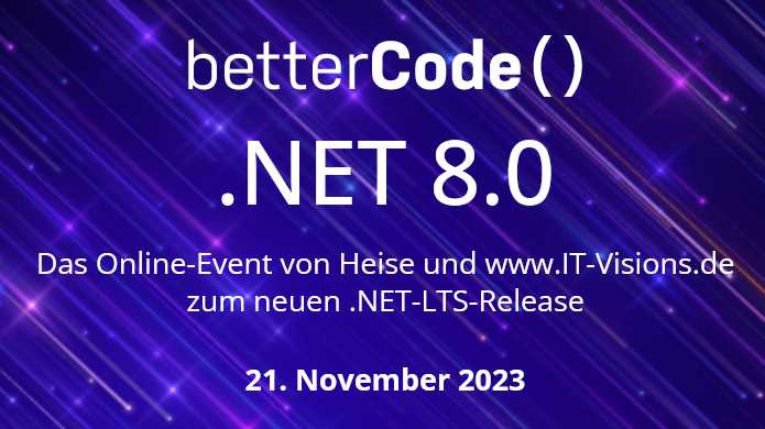 betterCode() .NET 8.0, Online-Konferenz, 21. November 2023