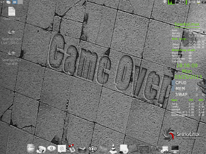 SparkyLinux 2.1 GameOver