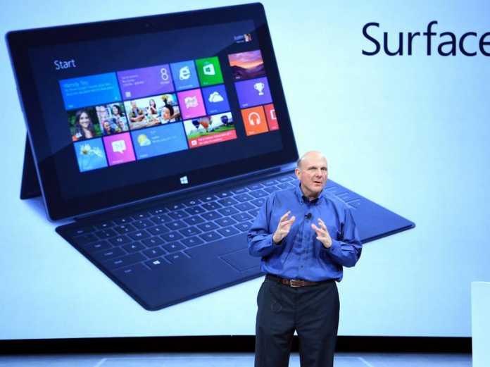 Bei der Vorstellung der Surface-Tablets war Microsoft-Chef Steve Ballmer noch ausnehmend guter Dinge. Mittlerweile ist er mit den Verkaufszahlen unzufrieden.