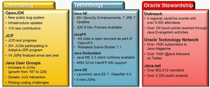 Oracles Erfolge für Java