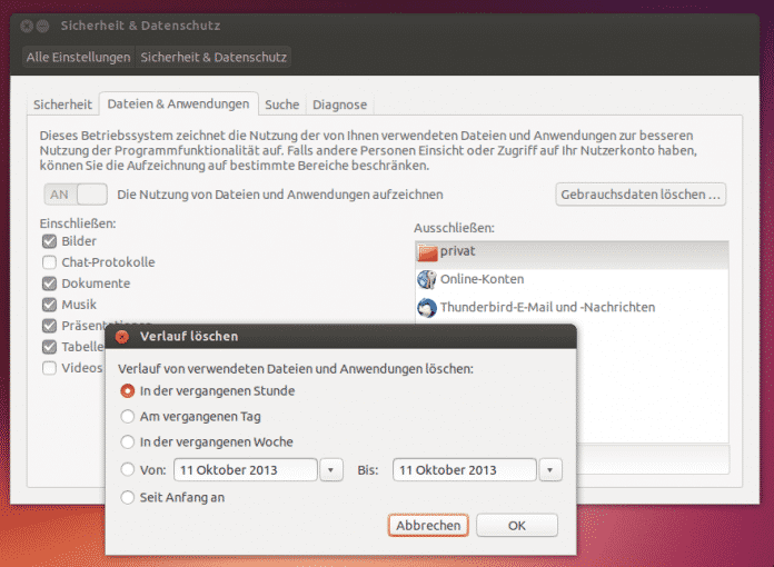 Ubuntu 13.10 Sicherheit und Datenschutz