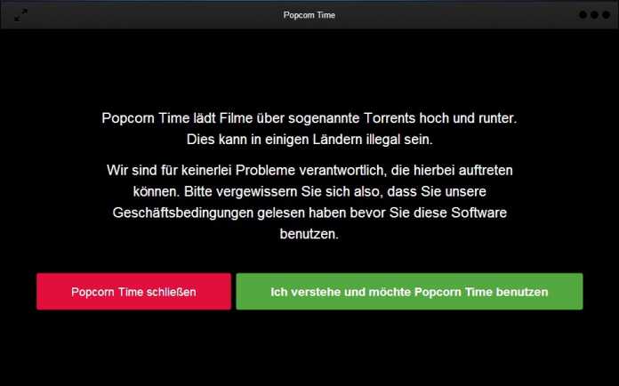 Wichtiger Hinweis: Wer Popcorn Time nutzt, empfängt nicht nur, sondern sendet die Inhalte auch wieder ins BitTorrent-Netzwerk.